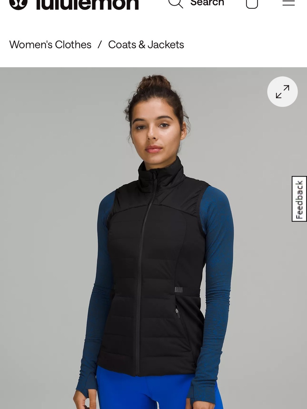Lululemon Down For It All Vest Black Size 8 Goose Down